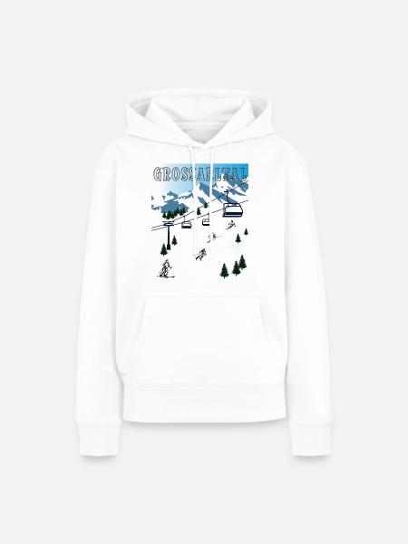 SCHI FAHREN GROßARLTAL - Frauen Premium Bio Hoodie - Weiß
