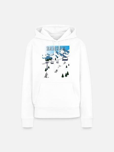 SCHI FAHREN RAMSAU - Frauen Premium Bio Hoodie - Weiß