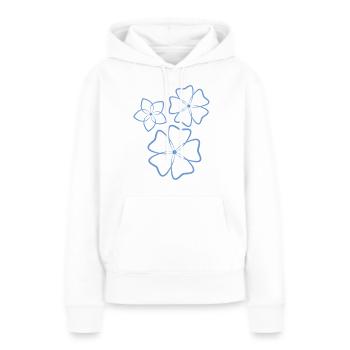 Hübsche blaue Blumen - Frauen Premium Bio Hoodie - Weiß - Vorne - Julia (174cm)