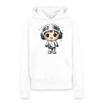 VR Lernwelt - Frauen Premium Bio Hoodie - Weiß - Vorne - Julia (174cm)
