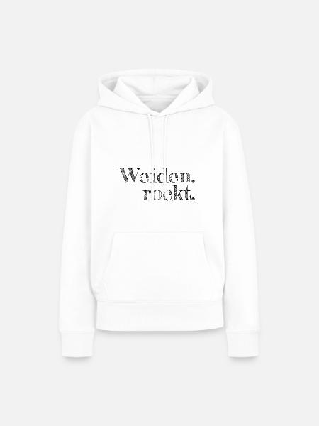 Weiden rockt - Textdesign mit Stadtnamen - Frauen Premium Bio Hoodie - Weiß