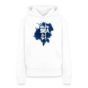 Mer Baltique - Sweat à capuche Premium bio Femme - blanc - Devant - Julia (174cm)