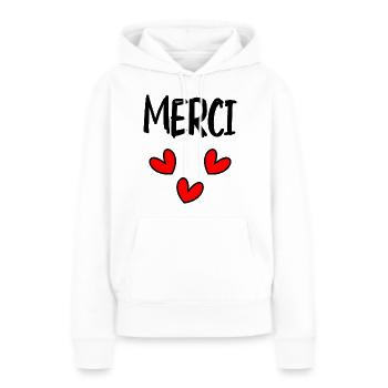VIELEN DANK. DANKE. VIELEN DANK. JAHRESTAG. GEBURT. - Frauen Premium Bio Hoodie - Weiß - Vorne - Julia (174cm)