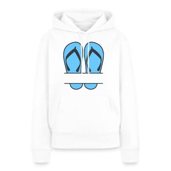 Flip Flop mit Textfeld - Frauen Premium Bio Hoodie - Weiß - Vorne - Julia (174cm)