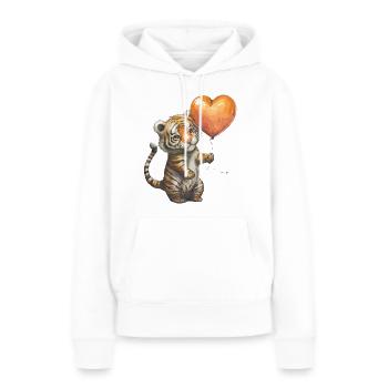 Kleiner Tiger - Frauen Premium Bio Hoodie - Weiß - Vorne - Julia (174cm)