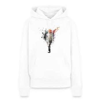 Mikrofon - Frauen Premium Bio Hoodie - Weiß - Vorne - Julia (174cm)