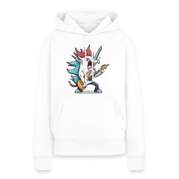 Mélodie magique - Sweat à capuche Premium bio Femme - blanc - Devant - Julia (174cm)