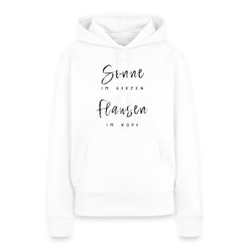 Sonne im Herzen und Flausen im Kopf - Frauen Premium Bio Hoodie - Weiß - Vorne - Julia (174cm)