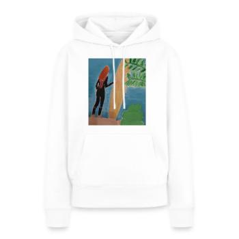Surfergirl - Frauen Premium Bio Hoodie - Weiß - Vorne - Julia (174cm)