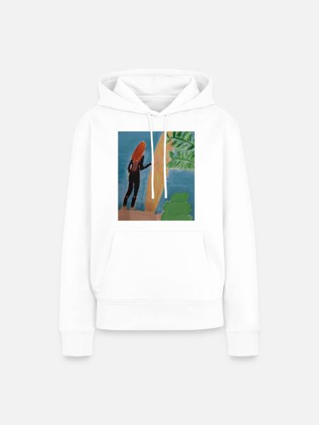 Surfergirl - Frauen Premium Bio Hoodie - Weiß