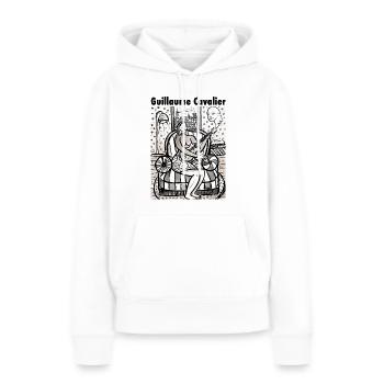 Der Gitarrist V1 - Frauen Premium Bio Hoodie - Weiß - Vorne - Julia (174cm)
