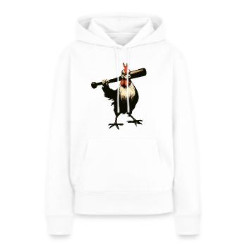 Rooster with baseball bat Banksy street art style - Women’s Premium Organic Hoodie - white - Front - Julia (174cm)