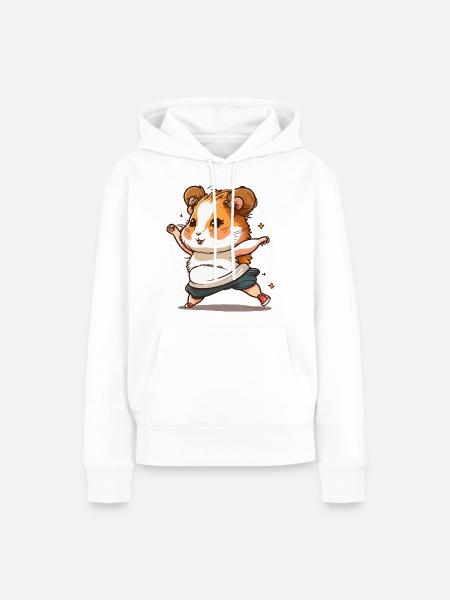 Hamster-Groove - Frauen Premium Bio Hoodie - Weiß