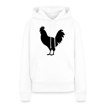 Poule - Sweat à capuche Premium bio Femme - blanc - Devant - Julia (174cm)