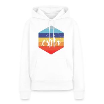 Tennis Tennis Jouer au tennis Tennis Femmes Jeux de tennis - Sweat à capuche Premium bio Femme - blanc - Devant - Julia (174cm)