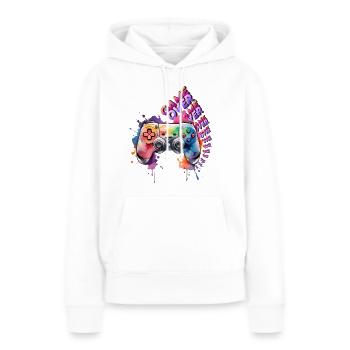 Game Over Kontroller - Frauen Premium Bio Hoodie - Weiß - Vorne - Julia (174cm)
