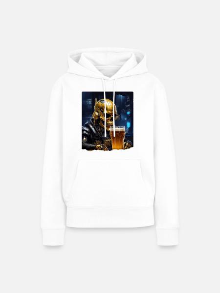 Bier Skull 0.2 - Frauen Premium Bio Hoodie - Weiß