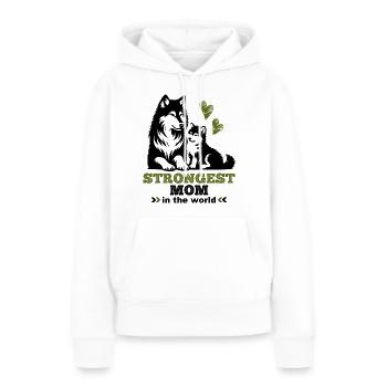 Starke Mama Wolf Beste Mama Geschenk Mutter Kind - Frauen Premium Bio Hoodie - Weiß - Vorne - Julia (174cm)
