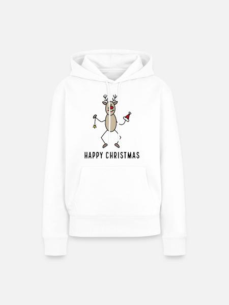 happy christmas - Frauen Premium Bio Hoodie - Weiß
