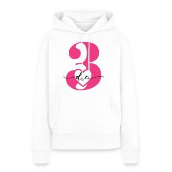 Ziffer Drei 3 mit Herz - Frauen Premium Bio Hoodie - Weiß - Vorne - Julia (174cm)