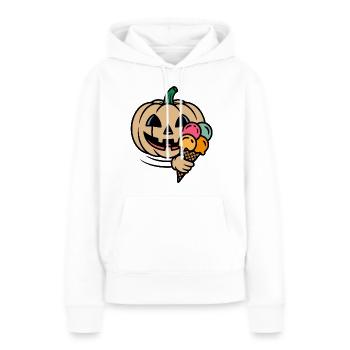 citrouille Halloween glace joie dessin animé - Sweat à capuche Premium bio Femme - blanc - Devant - Julia (174cm)