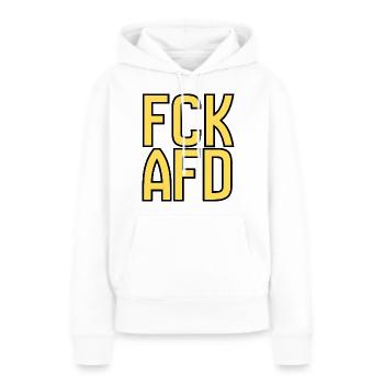 Gegenrechts Typo Protest - Frauen Premium Bio Hoodie - Weiß - Vorne - Julia (174cm)