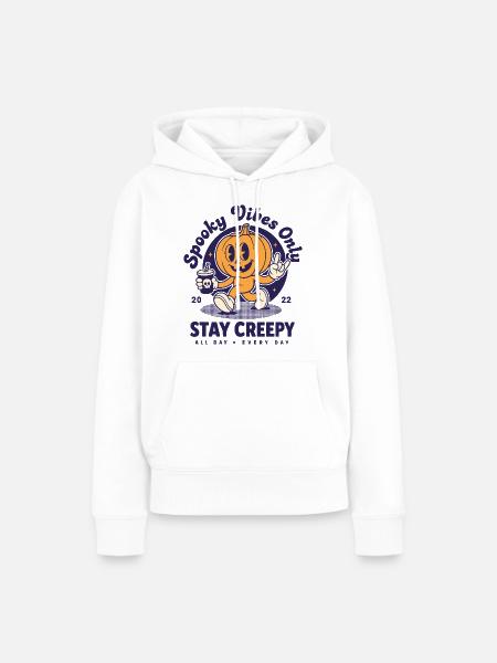 Spooky Vibes Only Kürbis - Frauen Premium Bio Hoodie - Weiß