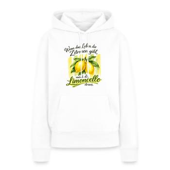 Statement Lebensfreude - Frauen Premium Bio Hoodie - Weiß - Vorne - Julia (174cm)
