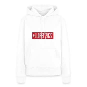 Lloret De mars 2022 - Sweat à capuche Premium bio Femme - blanc - Devant - Julia (174cm)