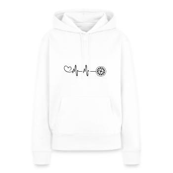 Roulette Pulse Heart - Sweat à capuche Premium bio Femme - blanc - Devant - Julia (174cm)
