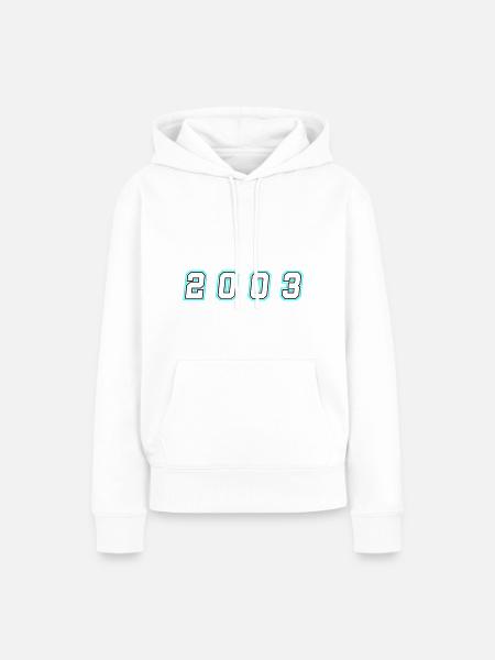 2003 Jahr Zahl - Frauen Premium Bio Hoodie - Weiß