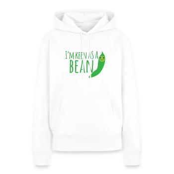 Je suis passionné comme un haricot - Sweat à capuche Premium bio Femme - blanc - Devant - Julia (174cm)