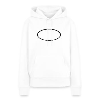 Ovale noir - Sweat à capuche Premium bio Femme - blanc - Devant - Julia (174cm)