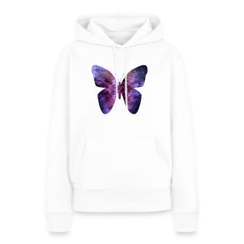 Lila Schmetterling - Frauen Premium Bio Hoodie - Weiß - Vorne - Julia (174cm)