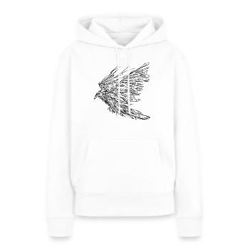 Fliegender Rabe - Frauen Premium Bio Hoodie - Weiß - Vorne - Julia (174cm)