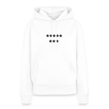 anti pis - Sweat à capuche Premium bio Femme - blanc - Devant - Julia (174cm)