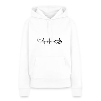 Taucherbrille puls herz - Frauen Premium Bio Hoodie - Weiß - Vorne - Julia (174cm)
