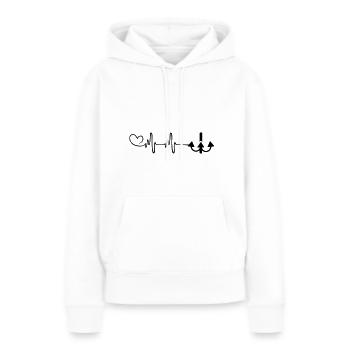 Angelhaken Puls - Frauen Premium Bio Hoodie - Weiß - Vorne - Julia (174cm)
