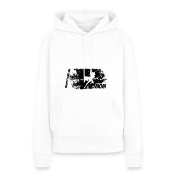 Supermom fond super-héros mère - Sweat à capuche Premium bio Femme - blanc - Devant - Julia (174cm)
