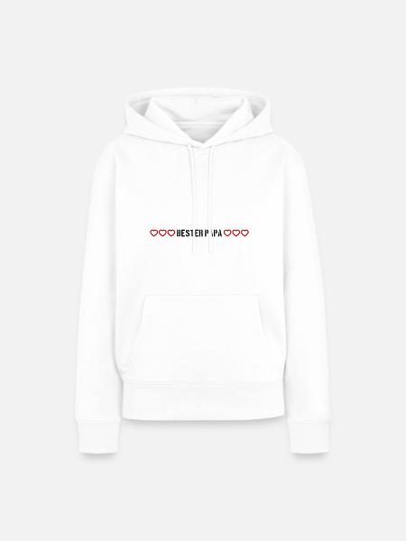 Bester Papa Herz Liebe - Frauen Premium Bio Hoodie - Weiß
