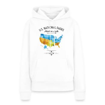 Graphique des parcs nationaux - Sweat à capuche Premium bio Femme - blanc - Devant - Julia (174cm)