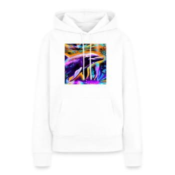 Delphin - Frauen Premium Bio Hoodie - Weiß - Vorne - Julia (174cm)