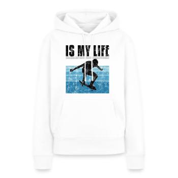 Le skate est ma vie Skateboard Skateboard Cadeau de skateboard - Sweat à capuche Premium bio Femme - blanc - Devant - Julia (174cm)