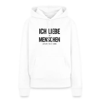ICH LIEBE MENSCHEN EREMIT INTROVERTIERT EINSIEDLER - Frauen Premium Bio Hoodie - Weiß - Vorne - Julia (174cm)