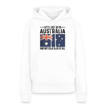Australie Australie Australie Vacances Australie - Sweat à capuche Premium bio Femme - blanc - Devant - Julia (174cm)