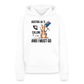Australie Australie Australie Vacances Australie - Sweat à capuche Premium bio Femme - blanc - Devant - Julia (174cm)