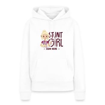 Main cassée Bras cassé Os cassés - Sweat à capuche Premium bio Femme - blanc - Devant - Julia (174cm)