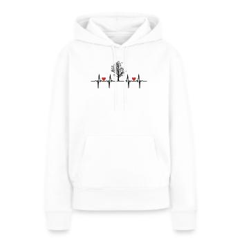 Arbres Forêt naturelle Feuilles Feuilles Tronc Racine Arbre - Sweat à capuche Premium bio Femme - blanc - Devant - Julia (174cm)