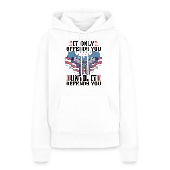 Droits des armes à feu Amateur d’armes à feu 2e amendement Cadeau de propriétaire d’arme à feu - Sweat à capuche Premium bio Femme - blanc - Devant - Julia (174cm)