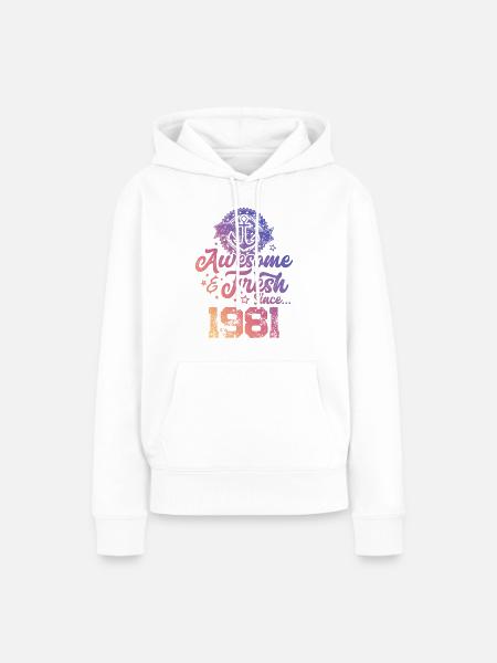 1981 awesome fresh - Frauen Premium Bio Hoodie - Weiß